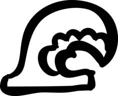 Ocean Wave Hand Drawn Shape Line Art Svg Vector, Free Vectors File
